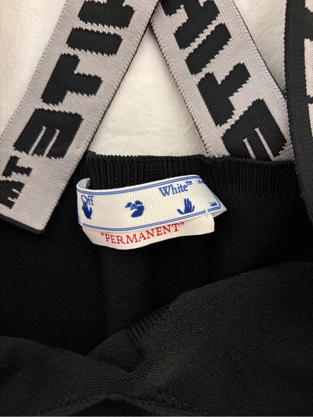 🖤 Off-White Ribbed Knit Bralette Top with Logo Straps - NWT 🖤 - Picture 3 of 5